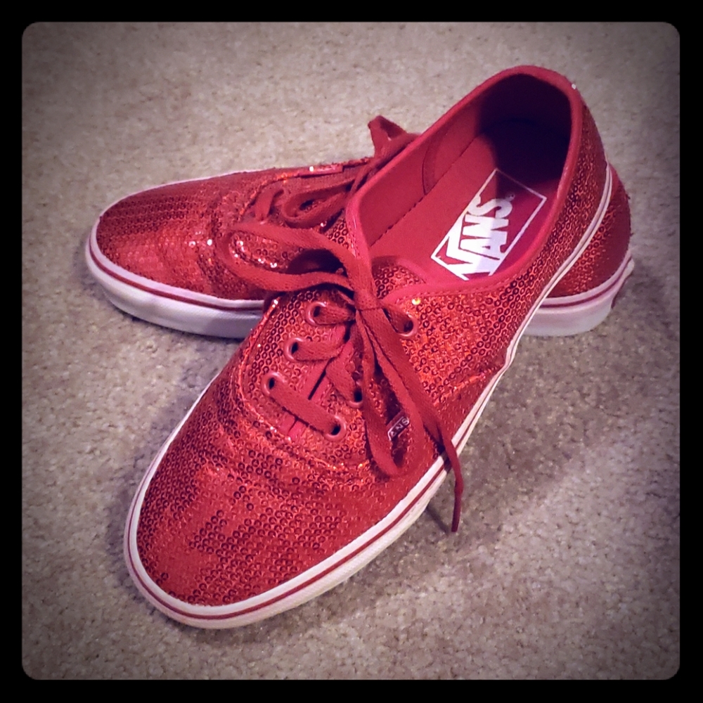 Ruby Red Sequin Vans